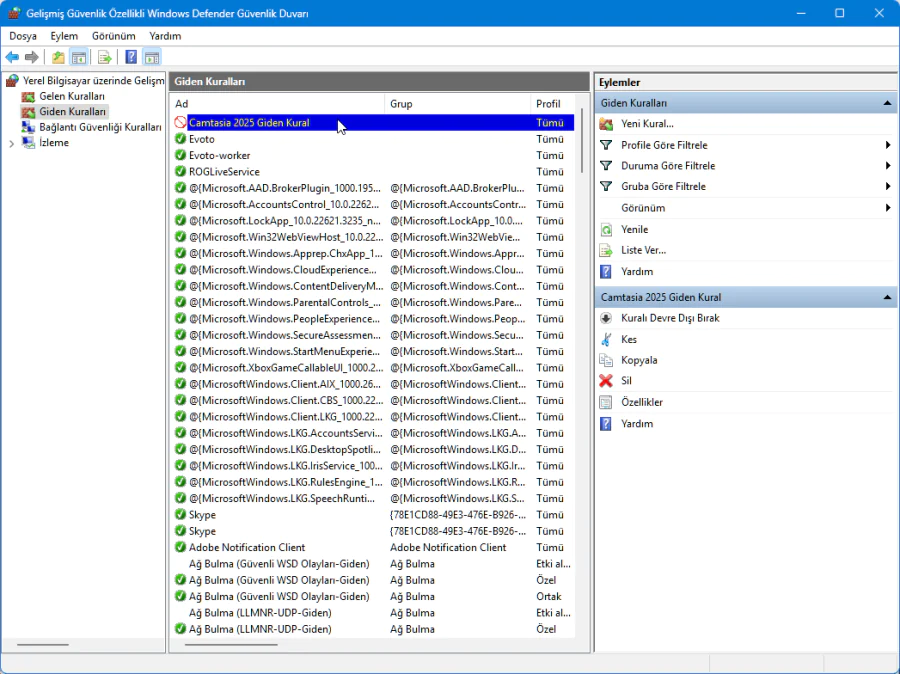 Bir Programın İnternet Bağlantısını Engelleme