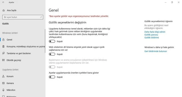 Windows 10 Sürümünde Gizlilik Ayarları Nasıl Yapılır?
