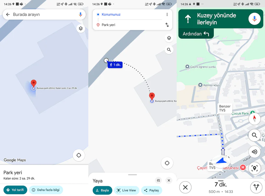 Araç Yerini Telefondan Görme