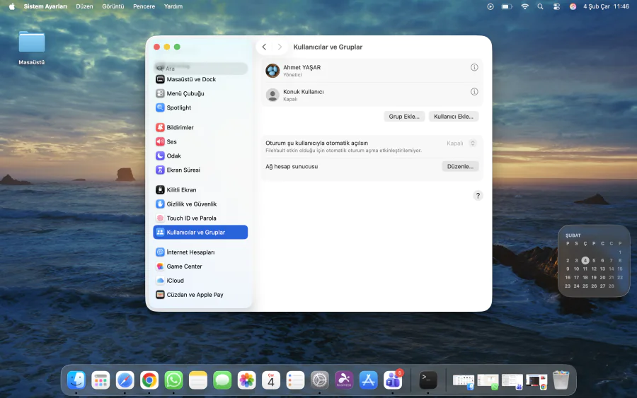 Mac'te Kullanıcı Silme