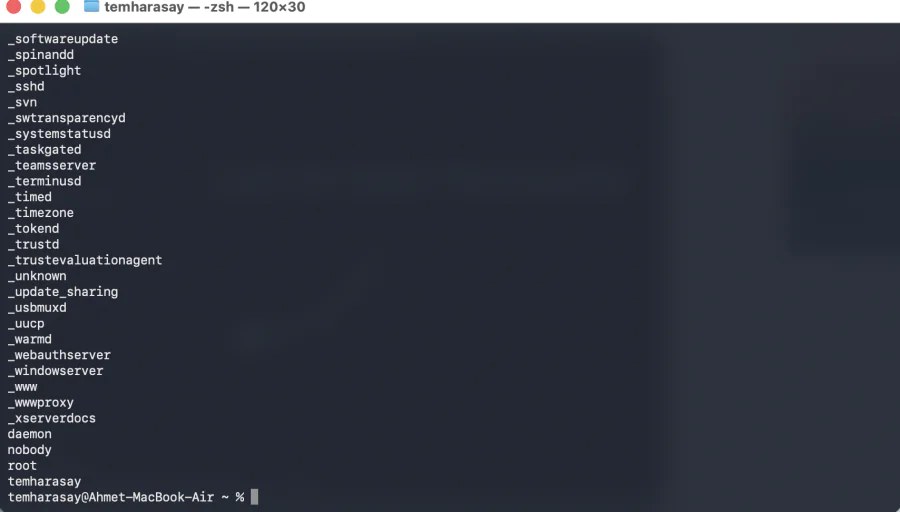 Mac'te Kullanıcı Silme