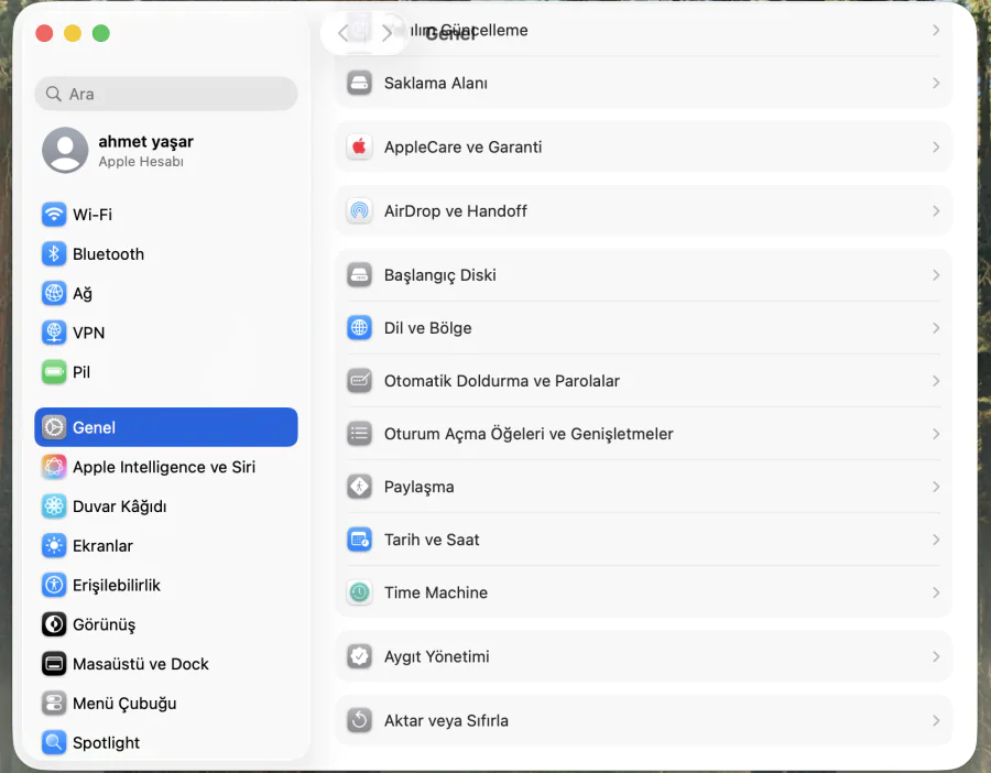 MacBook Air Sıfırlama