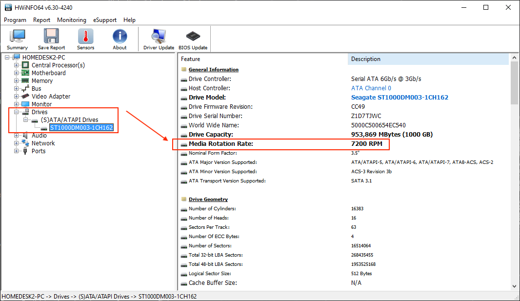 HDD hızının test edilmesini gösteren bir ekran görüntüsü.