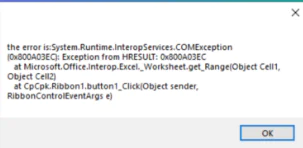 HRESULT 0x800a03ec Hata kodu çözüm