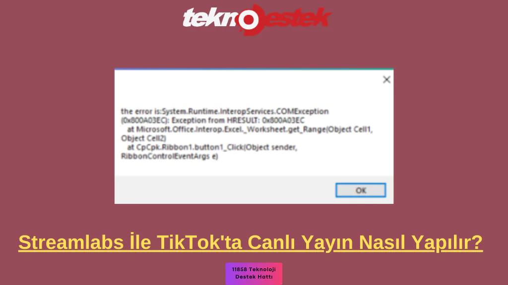 HRESULT 0x800a03ec Hatasından İstisna Nasıl Onarılır