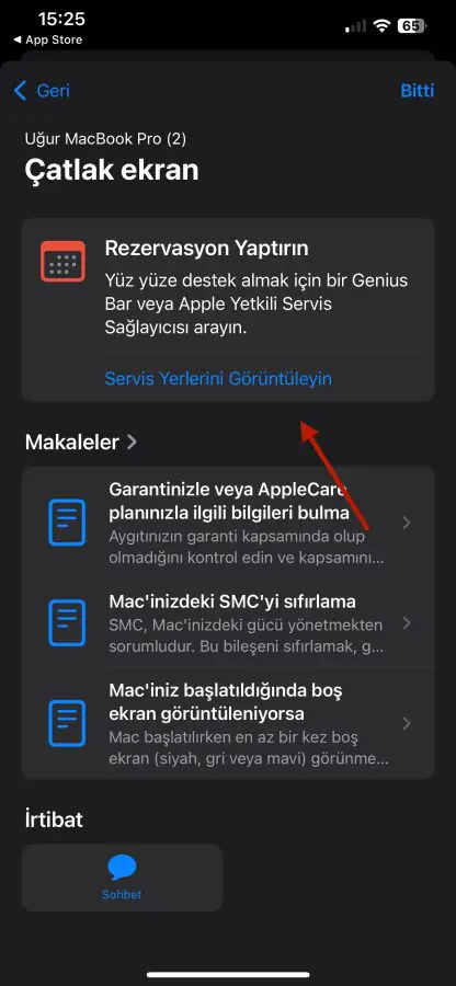 Apple Servis Randevusu