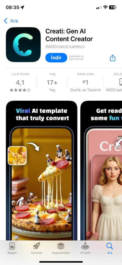 Creati uygulaması nedir