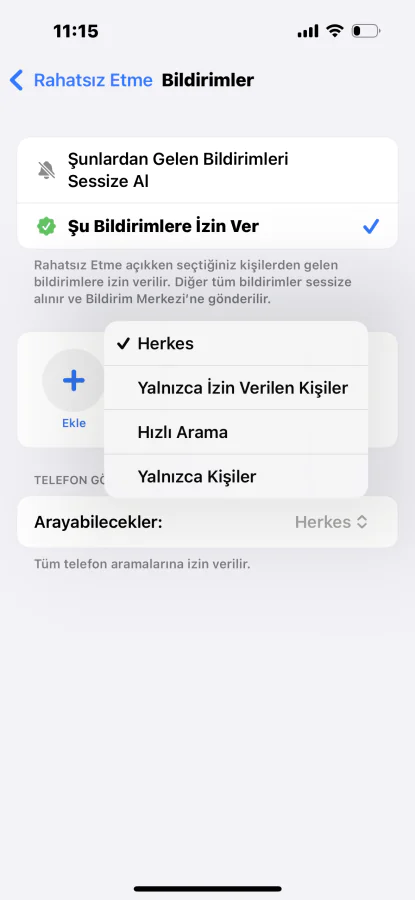 İphone Belirli Kişilerden Gelen Aramaları Sessize Alma