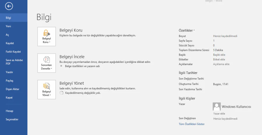 Word Kırmızı Altı Çizili Metin Kaldırma