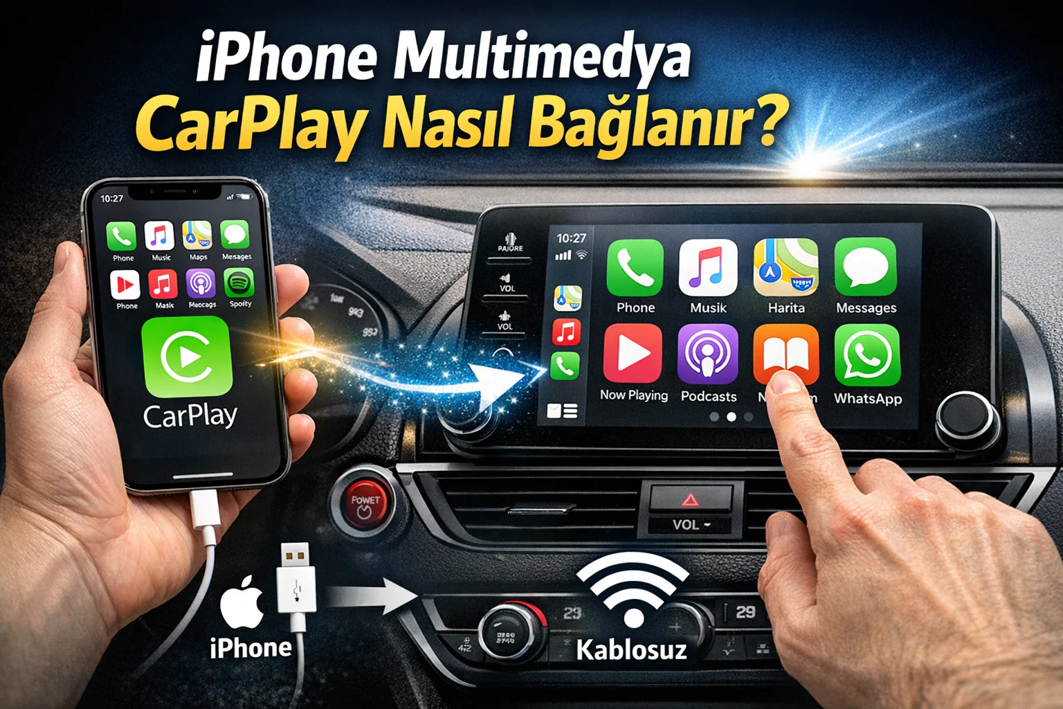 Iphone Multimedya CarPlay Nasıl Bağlanır Yolları Neler