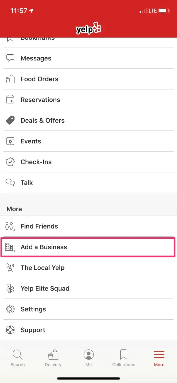 Yelp'e İşletme Ekleme