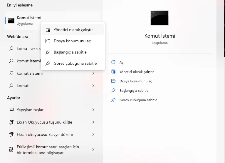KB5007651 Yükleme Hatası giderme