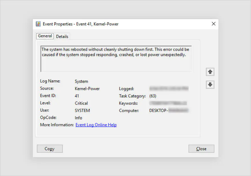 Kernel Power 41(63) Hatası
