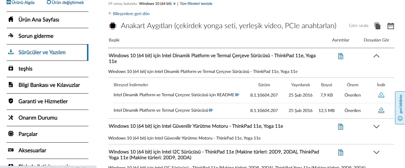 Lenovo Yoga 11E dokunmatik ekran güncelleme