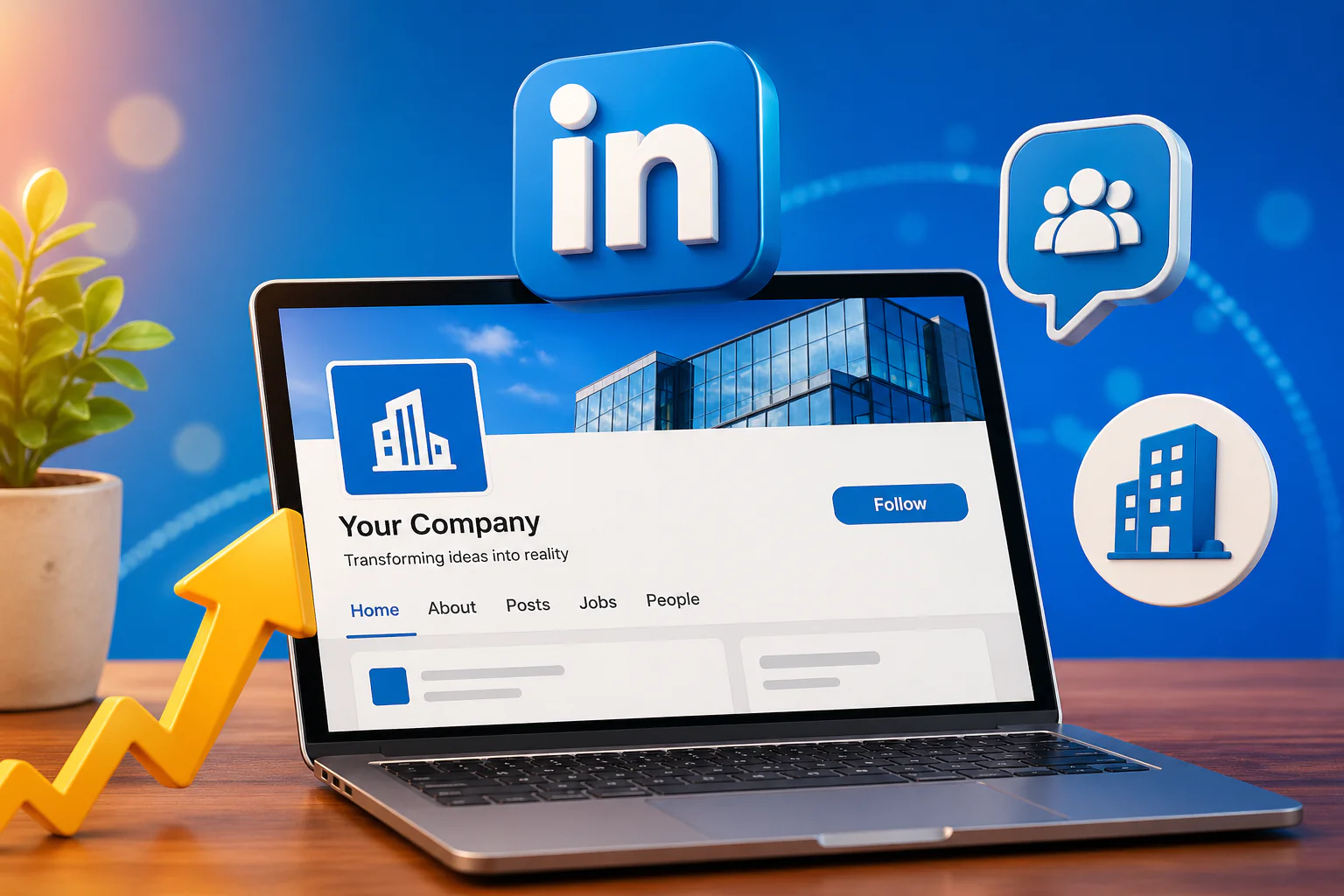 LinkedIn Şirket Sayfası oluşturma ekranı ve profil ayarlarının görsel anlatımı