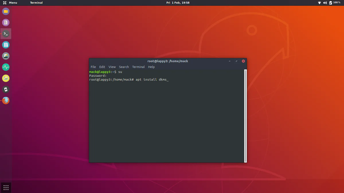Linux işletim sistemine Wi-Fi sürücüsü kurulumunu gösteren bir görsel