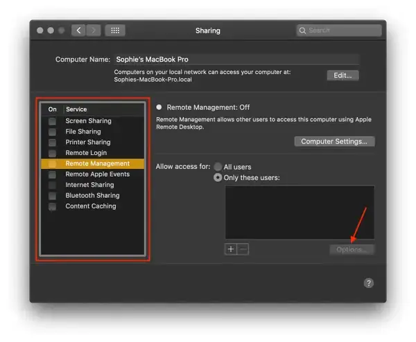 Mac Uzak Masaüstü Erişimini Etkinleştirme