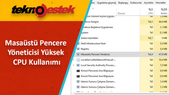 Masaüstü Pencere Yöneticisi Yüksek Bellek Kullanımı Sorunu