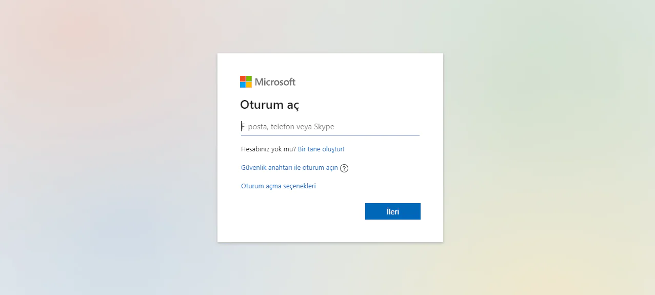 Microsoft kullanıcı kimliği mevcut değil hatası nasıl çözülür