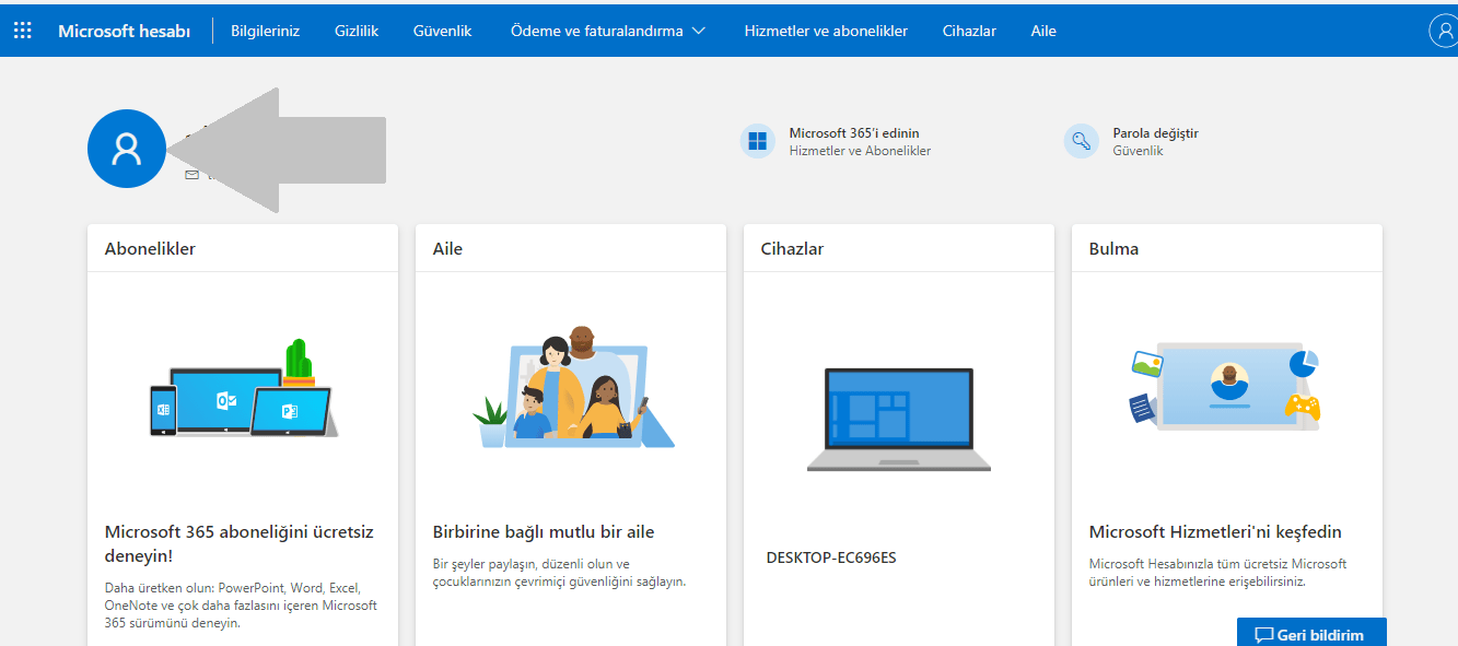 Kullanıcı kimliği yok ya Microsoft hesabı yok