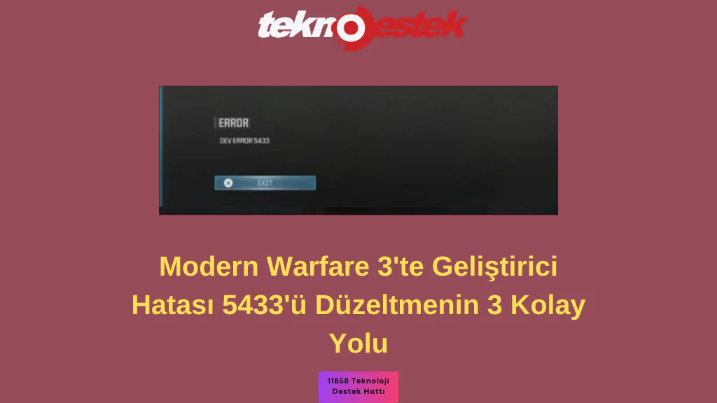 Modern Warfare 3'te Geliştirici Hatası 5433'ü Düzeltmenin 3 Kolay Yolu