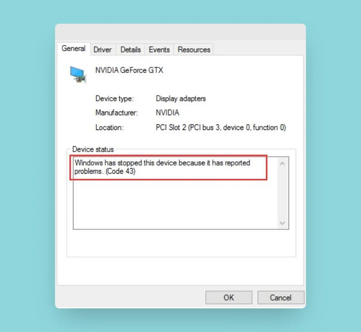 NVIDIA Ekran Kartı Kod 43 Hatası