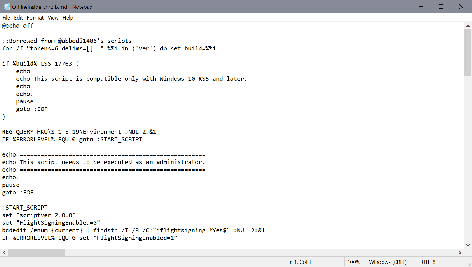 Offline Insider Enroll özelliğinin nasıl kapatılacağına dair adımları gösteren bir ekran görüntüsü.
