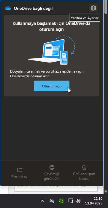 OneDrive Dosya Gezginine Ekleme