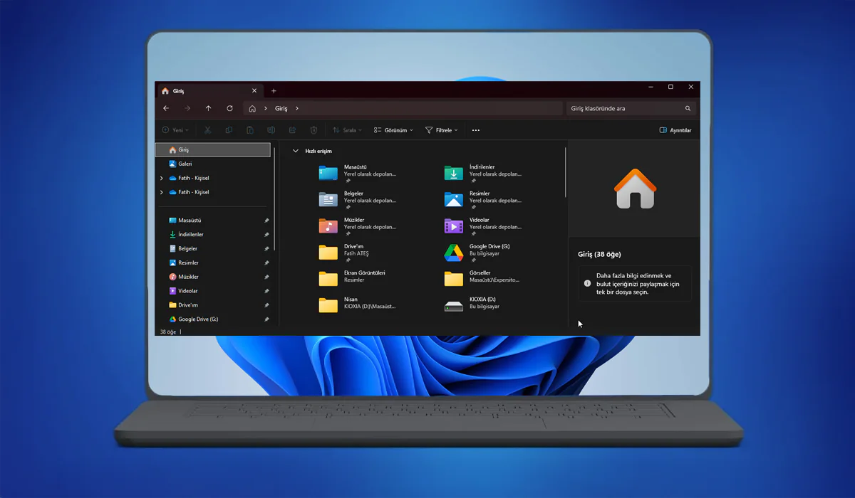 OneDrive Dosya Gezginine Ekleme