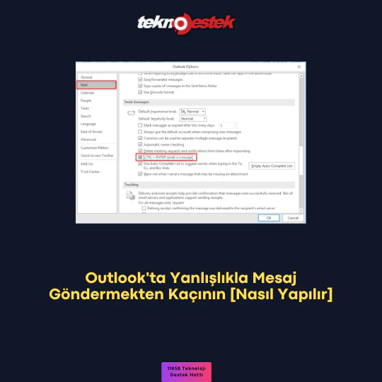 Outlook Yanlışlıkla Mesaj Gönderme
