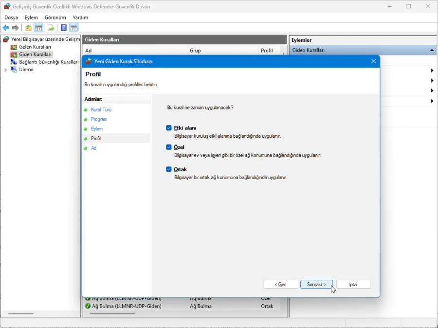 Bir Programın İnternet Bağlantısını Engelleme