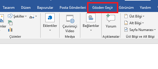 Microsoft Word Yazıların Üzerini Çizme