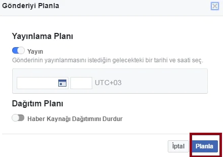 Facebook İleri Tarihli Gönderi