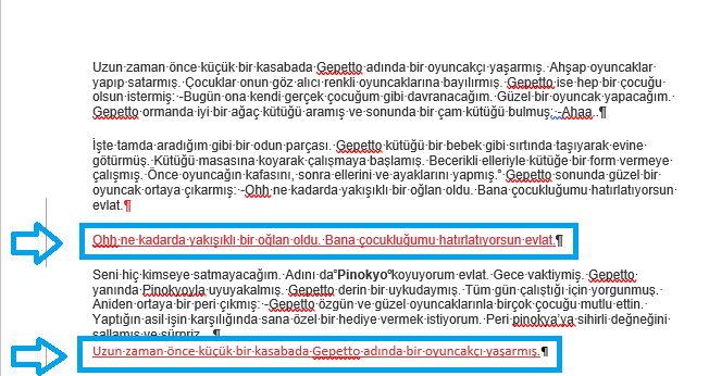 Microsoft Word Yazıların Üzerini Çizme