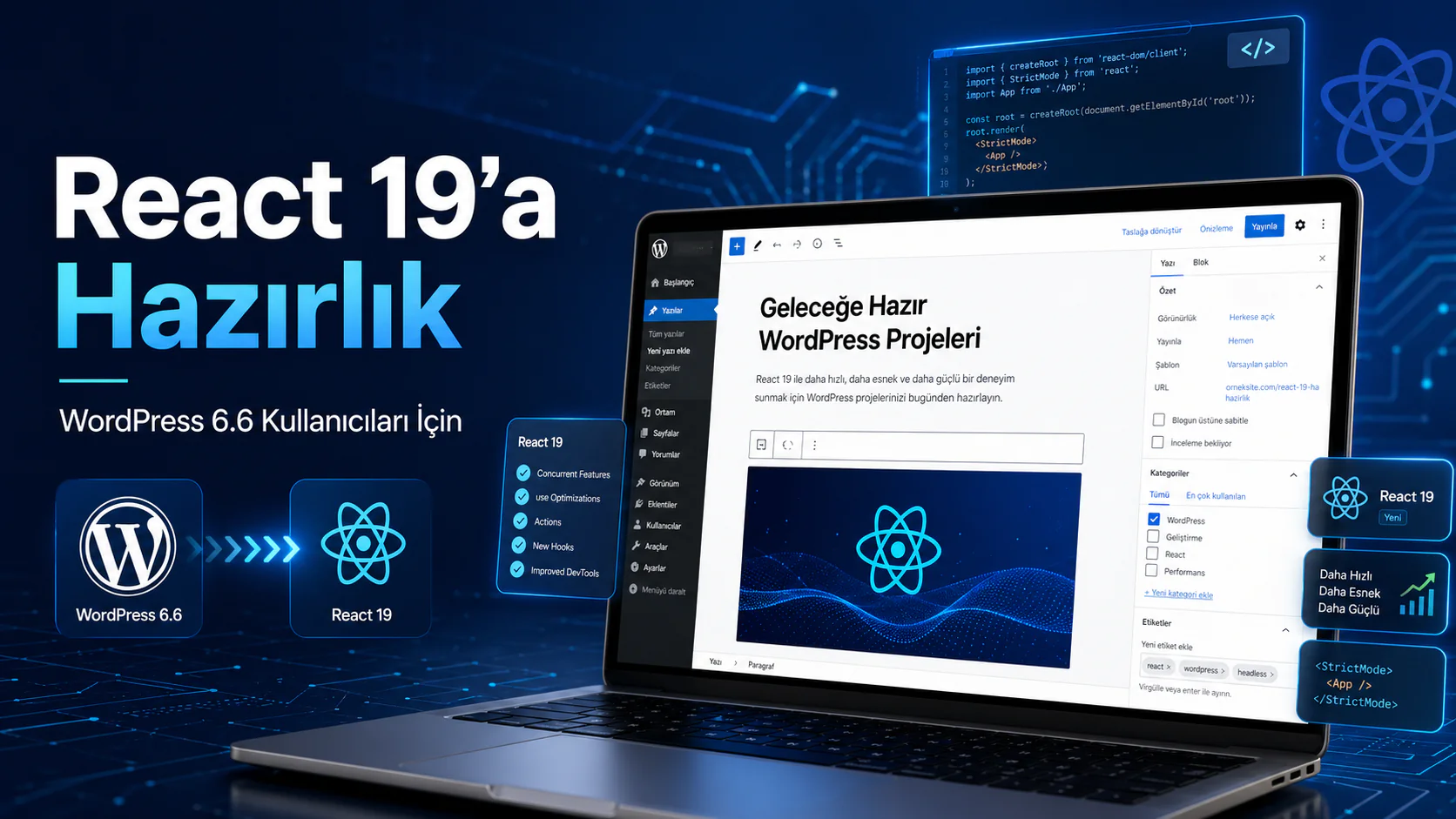 React 19'a Hazırlık için WordPress 6.6 editöründe modern kod geçişi