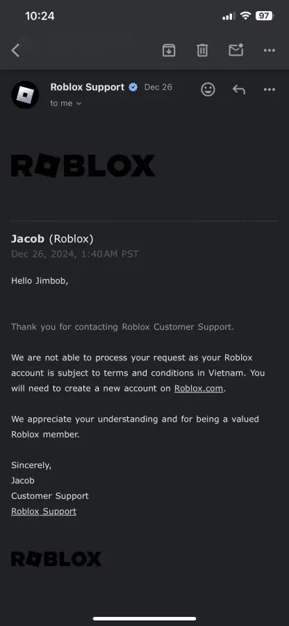 Roblox destek ekibiyle iletişime geçmek için doldurulması gereken destek formu ekran görüntüsü.