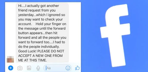 Bir bilgisayar ekranında, Facebook hesap kurtarma işleminde sahte bağlantılardan kaçınma adımları sırasında kullanıcılara sunulan bir görsel.