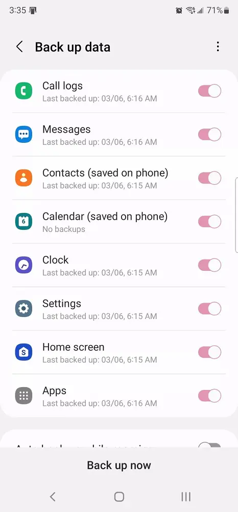 Samsung Telefon Yedekleme