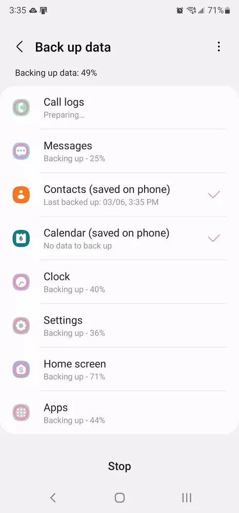 Samsung Telefon Yedekleme