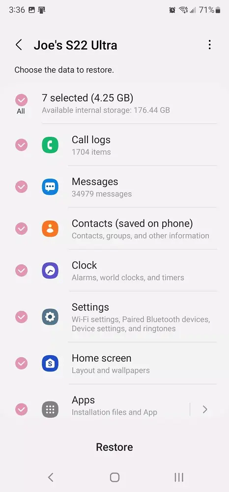 Samsung Telefon Yedekleme