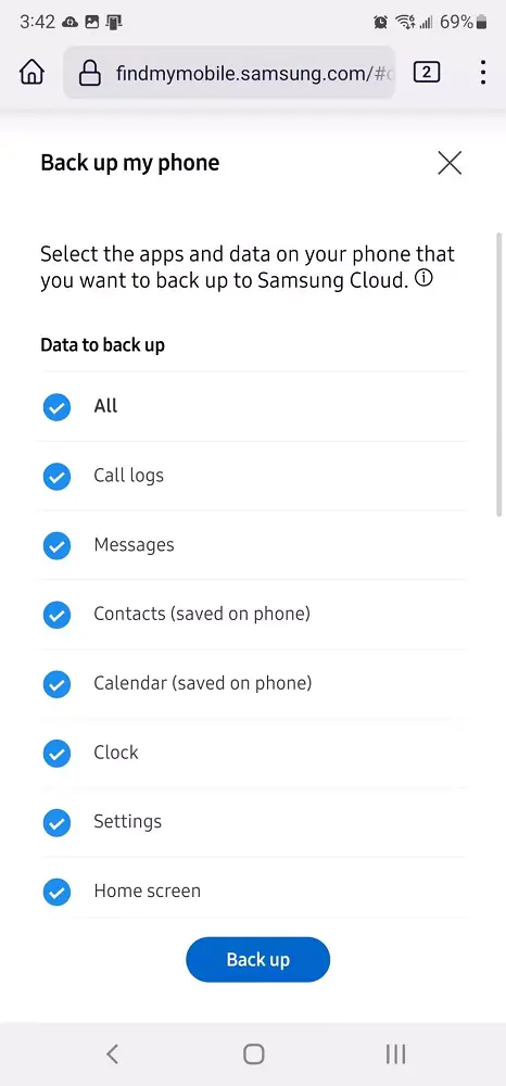 Samsung Telefon Yedekleme
