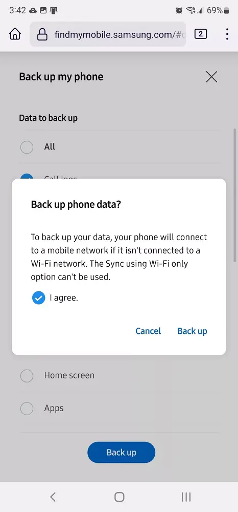 Samsung Telefon Yedekleme