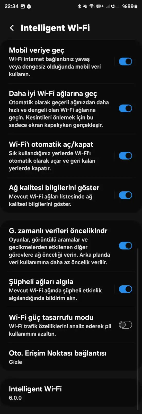 Samsung'da Gizli Wi-Fi Özellikleri Açma