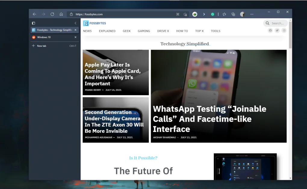 Microsoft Edge Başlık Çubuğu Nasıl Gizlenir?
