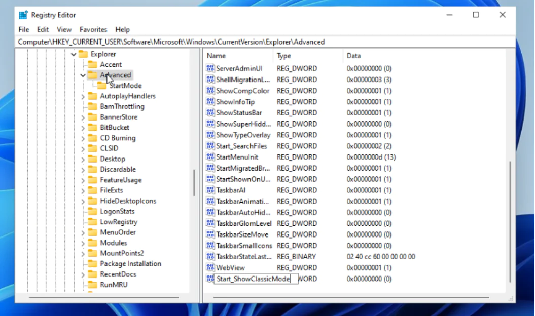 Windows 10 Başlat Menüsünü Windows 11 Geri Getirin Adımlar