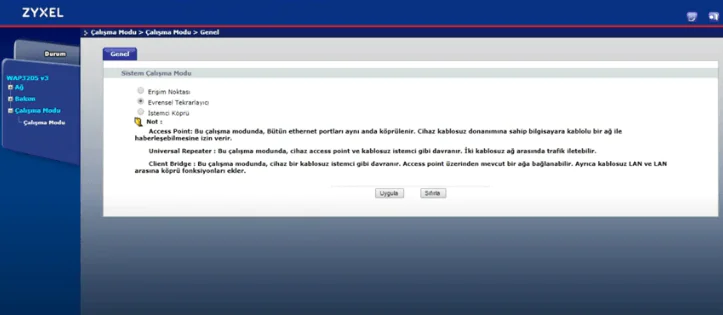 ZyXEL WAP3205v3 Router Kurulumu