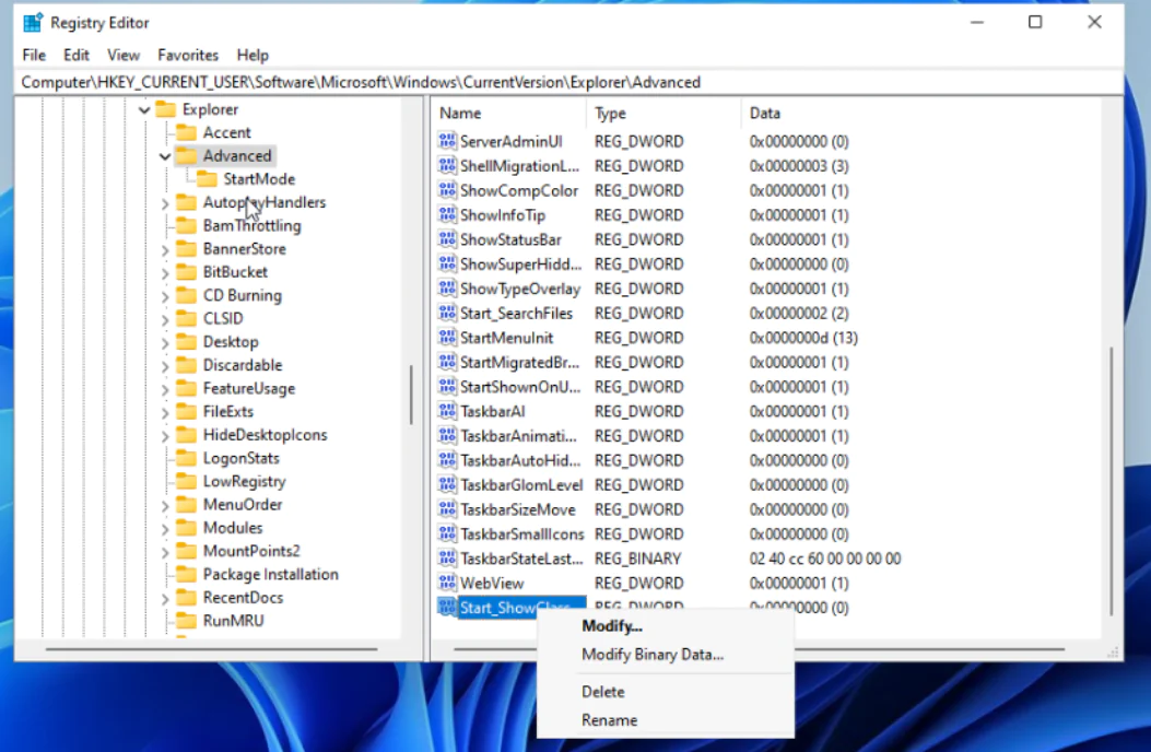 Windows 10 Başlat Menüsünü Windows 11 Geri Getirin