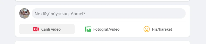 Facebook'ta Canlı Yayın