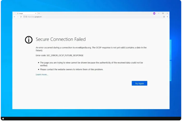 Sec_Error_Ocsp_Future_Response Hatası giderme