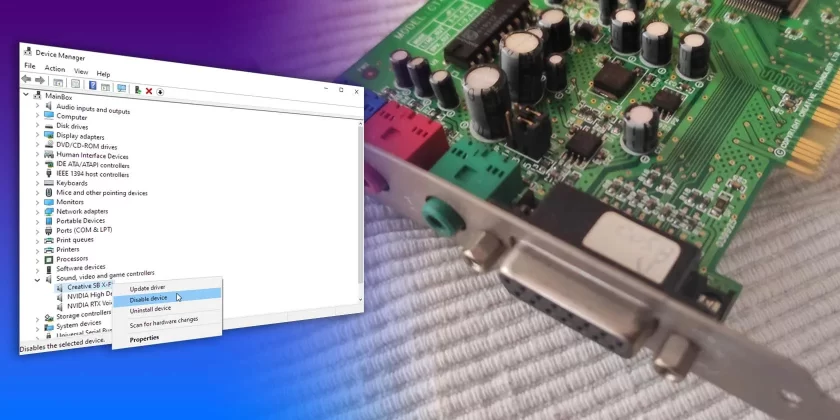 "Ses Kartı Sorunları" başlığında, bir bilgisayarın iç yapısını ve ses kartının konumunu gösteren bir diyagram. Diyagram, ses kartının bağlantı noktalarını, sürücü hatalarını ve uyumsuzluk sorunlarını vurgulayan işaretçilerle ayrıntılı bir şekilde anlatılmaktadır.